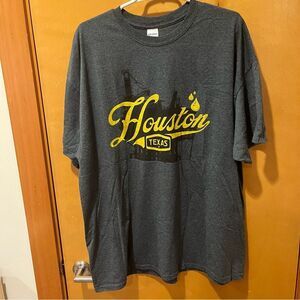 Houston tx Texas yellow glitter mens tshirt xxl gray